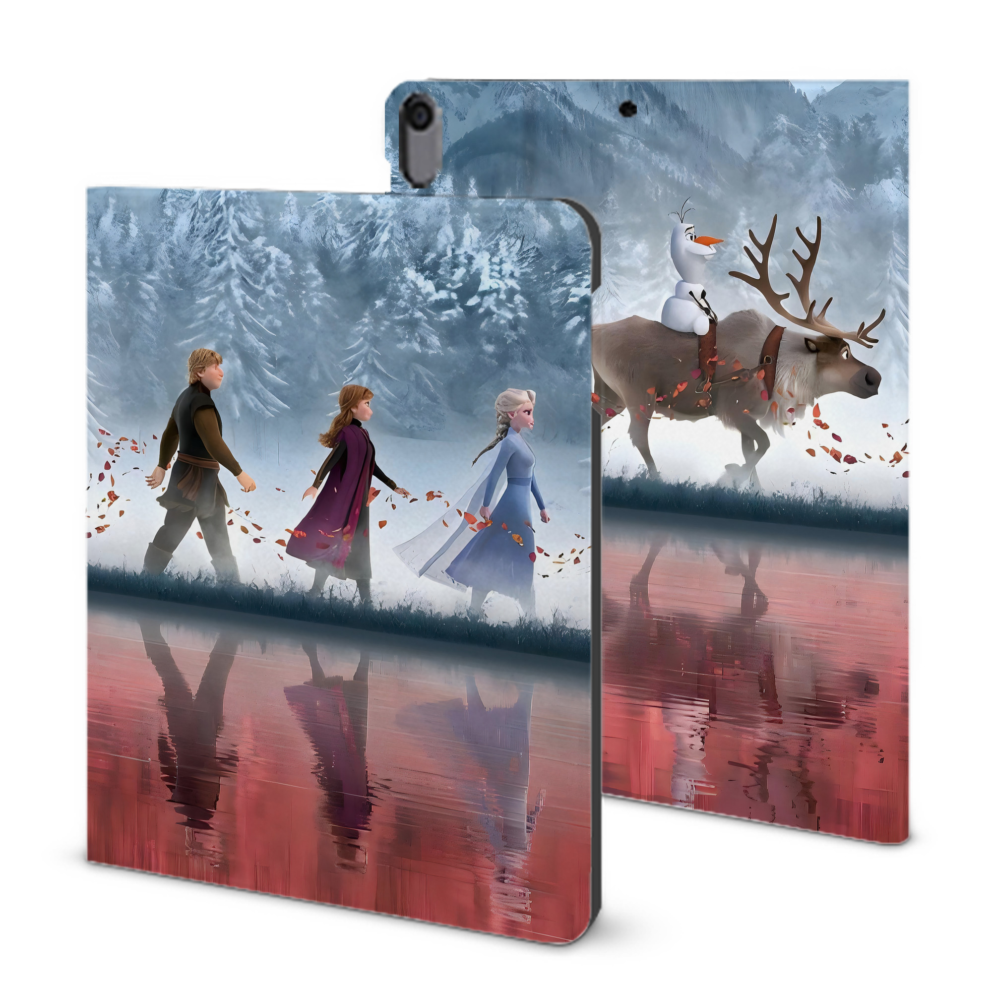 （画像用） アナと雪の女王 アンナ エルサ Frozen Anna Elsa IPad ケース ブック型 PUレザー TPU 耐衝撃 軽量 薄型 ペン収納なし 全面保護 IPad 各モデル対応